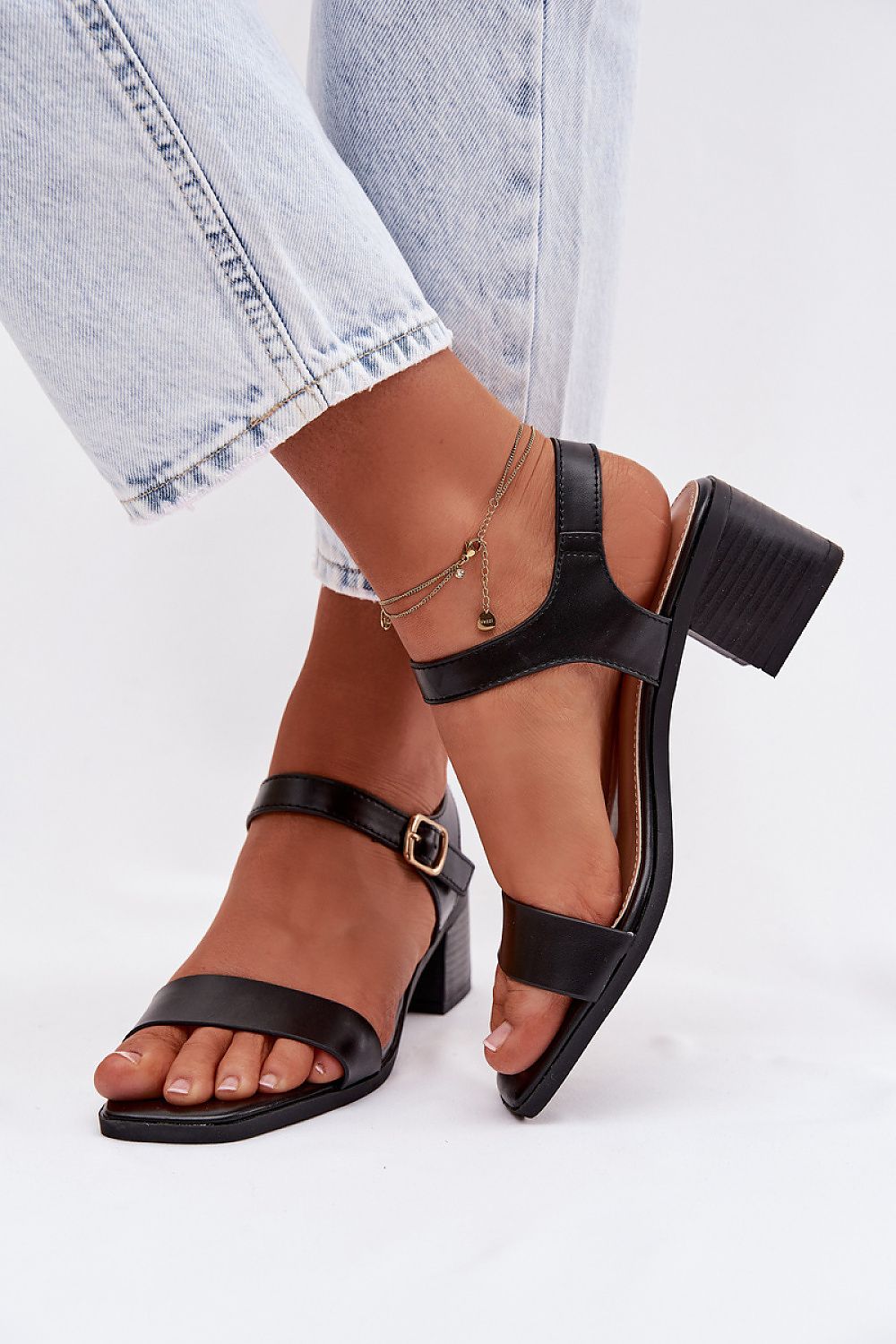 Women’s Textured Office Heel Sandals-Women's Sandals-LeStyleParfait