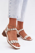 Women’s Textured Office Heel Sandals-Women's Sandals-LeStyleParfait