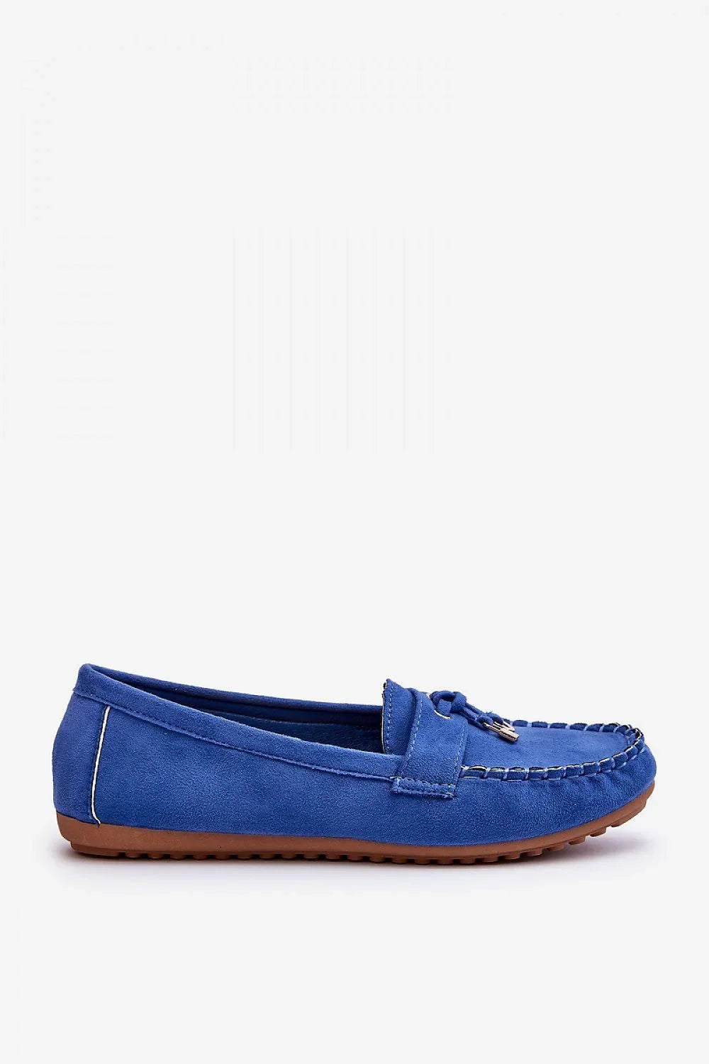 Women’s vegan blue spring moccasin loafers, flat casual women’s vegan moccasin loafers for spring and autumn