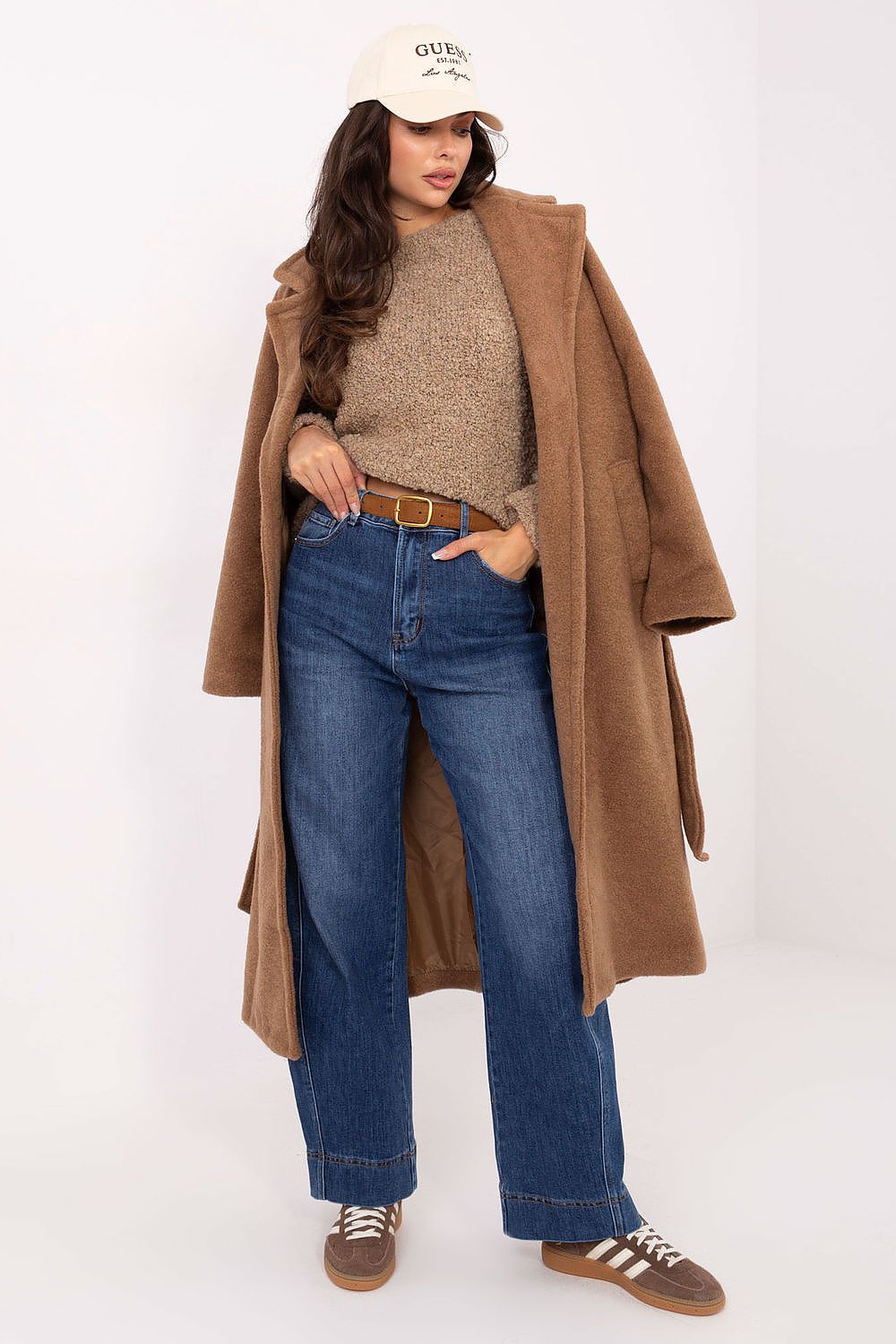 Women's Wide Leg Jeans - Blue High Waist Stretch Denim-Straight Leg Jeans-LeStyleParfait