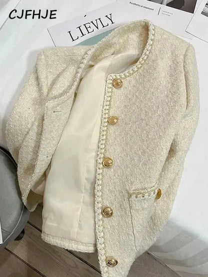 Woolen Short Tweed Jacket Women - Tweed Blazer - LeStyleParfait