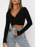 Wrap Cross Knit Women Crop Top - Crop Top - LeStyleParfait