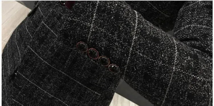 Xavier Plaid Three Piece Suit- Slim Fit - Plaid Suit - LeStyleParfait