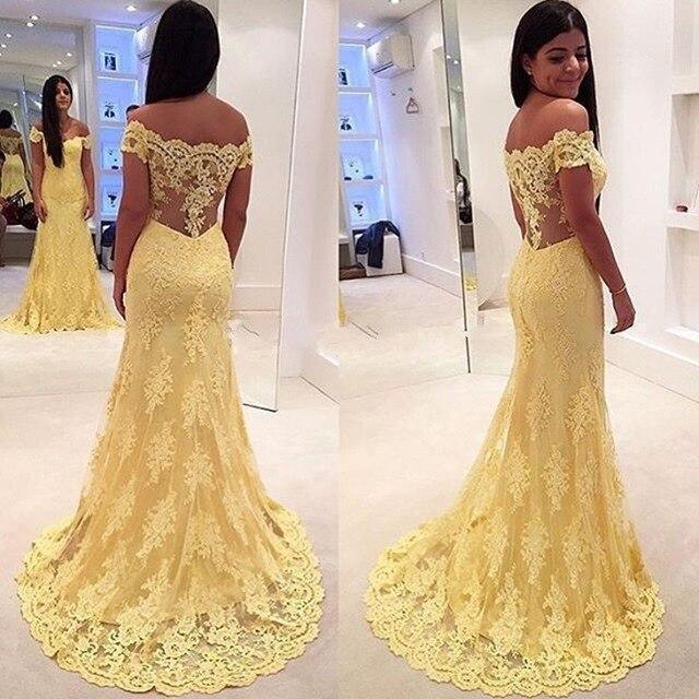 Yellow Long Prom Dress, Mermaid Backless Gown - Dress - LeStyleParfait Kenya