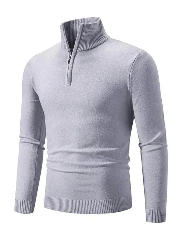 Zipper Turtleneck Men Pullover Sweater - Pullover Sweater - LeStyleParfait