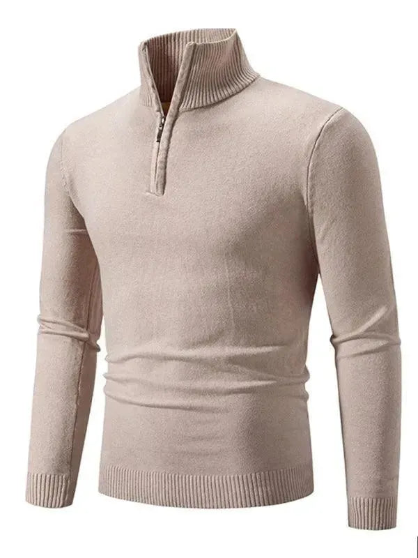 Zipper Turtleneck Men Pullover Sweater - Pullover Sweater - LeStyleParfait