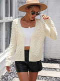 Women's 3D Textured V-Neck Button Cardigan Sweater