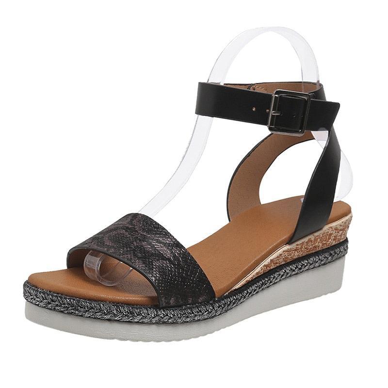 Ankle Strap Wedge Sandals - Wedge Shoes - LeStyleParfait Kenya