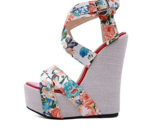 Block Heel Wedge Sandal Shoes - Wedge Shoes - LeStyleParfait Kenya