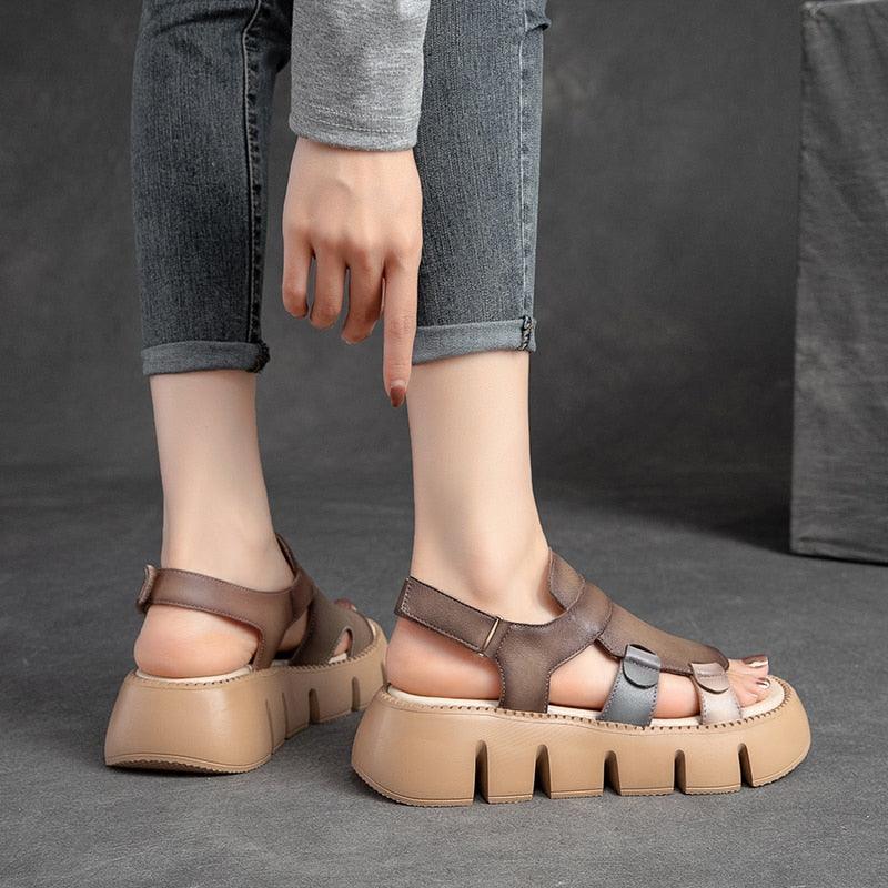 Block Heel Wedge Sandals - Wedge Shoes - LeStyleParfait Kenya