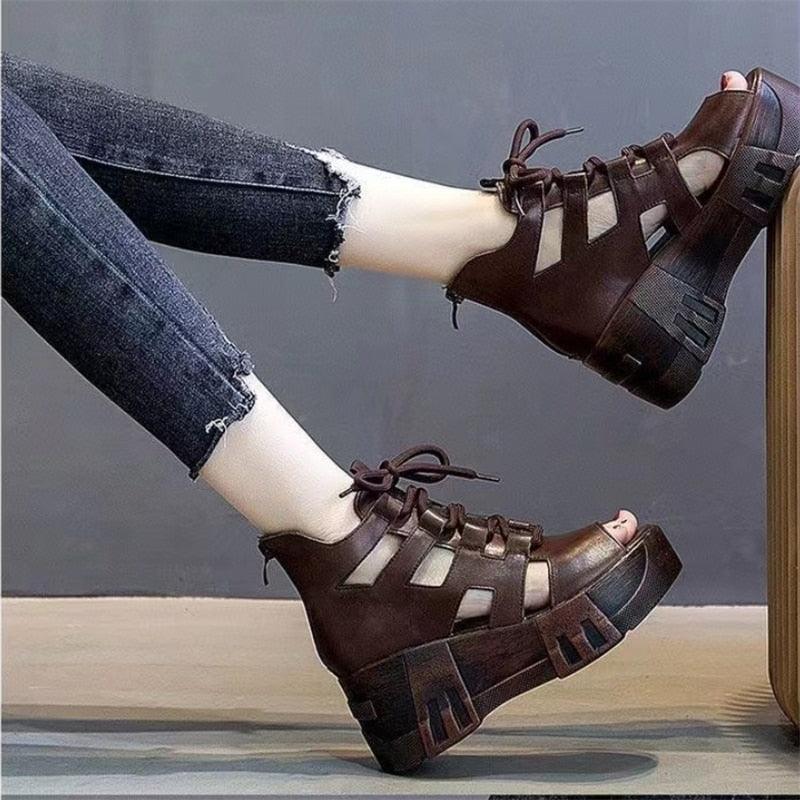 Casual Ankle Wedge Sandal Shoes - Wedge Shoes - LeStyleParfait Kenya