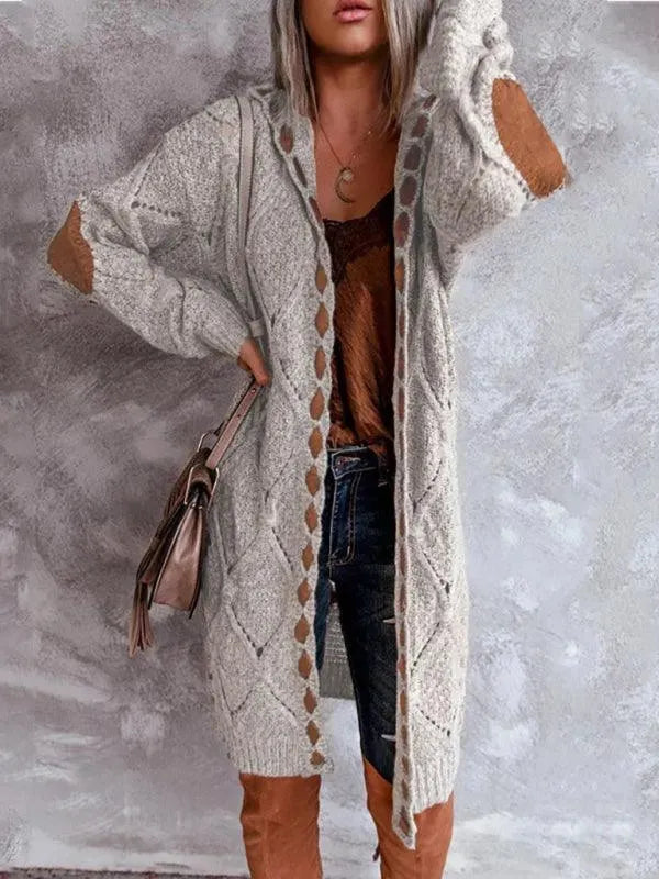 Casual Panel Hooded Women Cardigan Sweater - Cardigan Sweater - LeStyleParfait