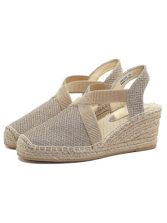 Casual Stitched Wedge Sandals - Wedge Shoes - LeStyleParfait Kenya