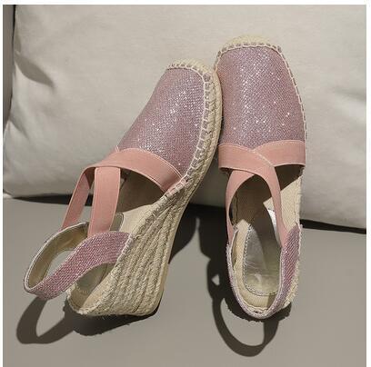 Casual Stitched Wedge Sandals - Wedge Shoes - LeStyleParfait Kenya