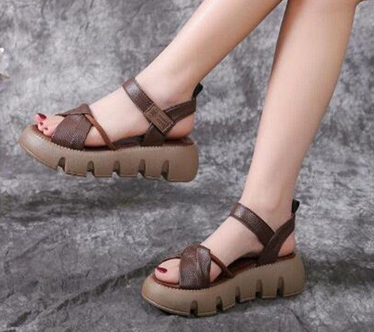 Chunky Heels Wedge Sandals - Wedge Shoes - LeStyleParfait Kenya