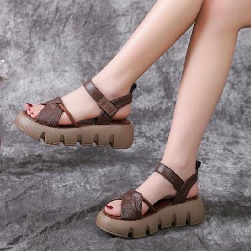 Chunky Heels Wedge Sandals - Wedge Shoes - LeStyleParfait Kenya
