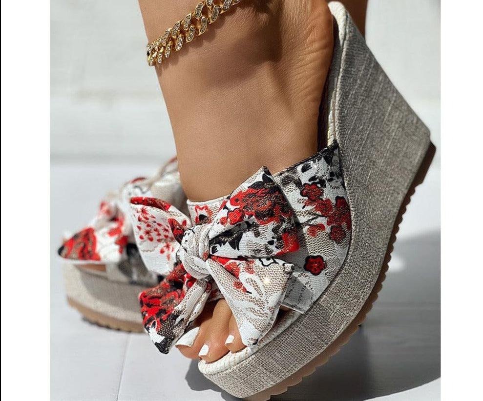 Chunky Printed Wedge Sandals - Wedge Shoes - LeStyleParfait Kenya