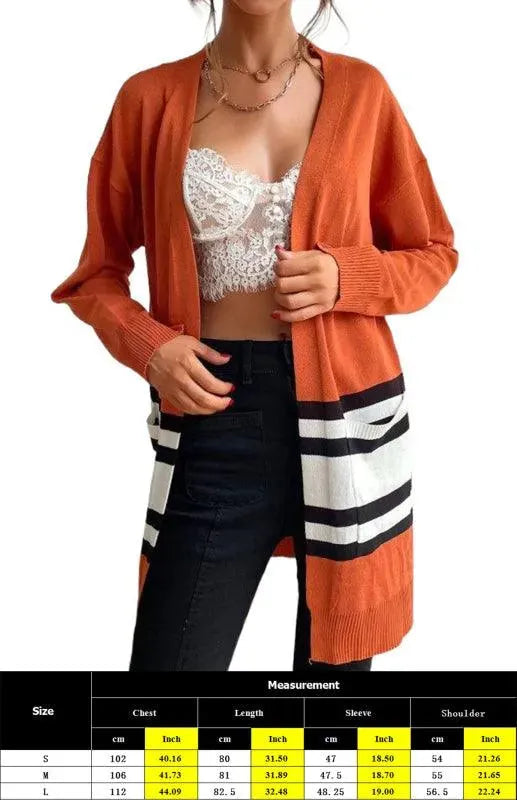 Contrast Stitching Women Cardigan Sweater - Cardigan Sweater - LeStyleParfait