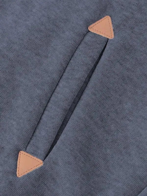 Double Zipper Color Block Hooded Long-Sleeved Plus Velvet Sweatshirt-Women Sweatshirt-LeStyleParfait