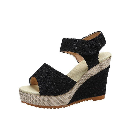 Embroidered Wedge Sandals - Wedge Shoes - LeStyleParfait Kenya