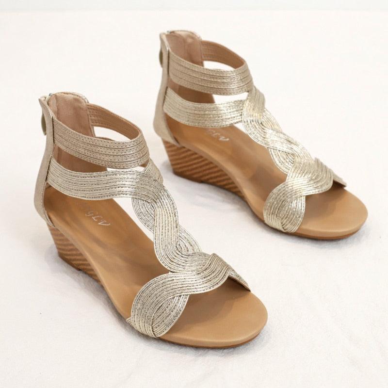 Low Heel Wedge Sandal Shoes - Wedge Shoes - LeStyleParfait Kenya