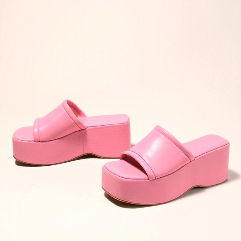 Peep Toe Block Wedge Sandals - Wedge Shoes - LeStyleParfait Kenya