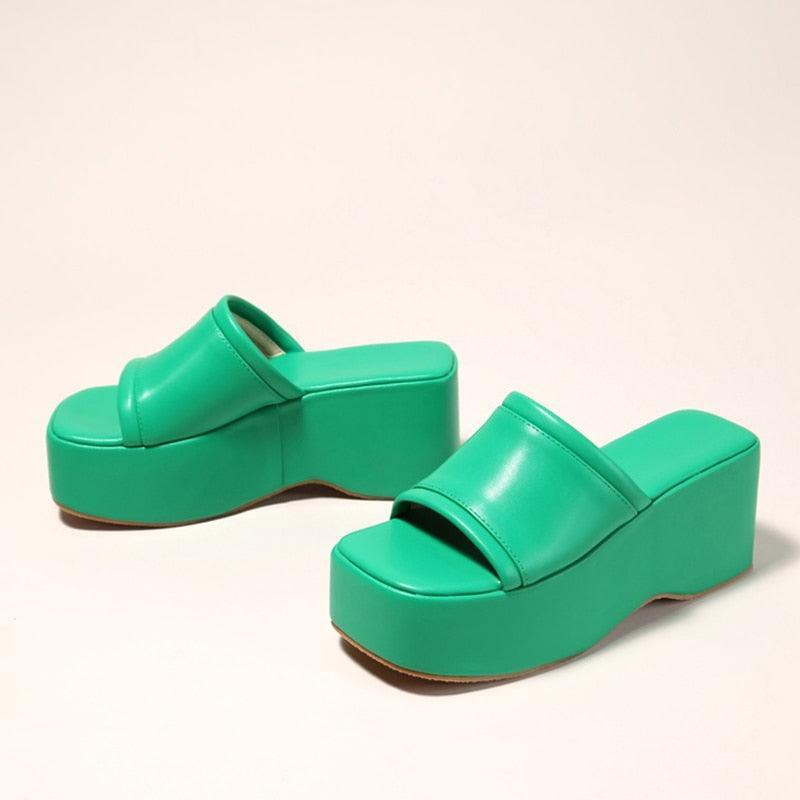 Peep Toe Block Wedge Sandals - Wedge Shoes - LeStyleParfait Kenya