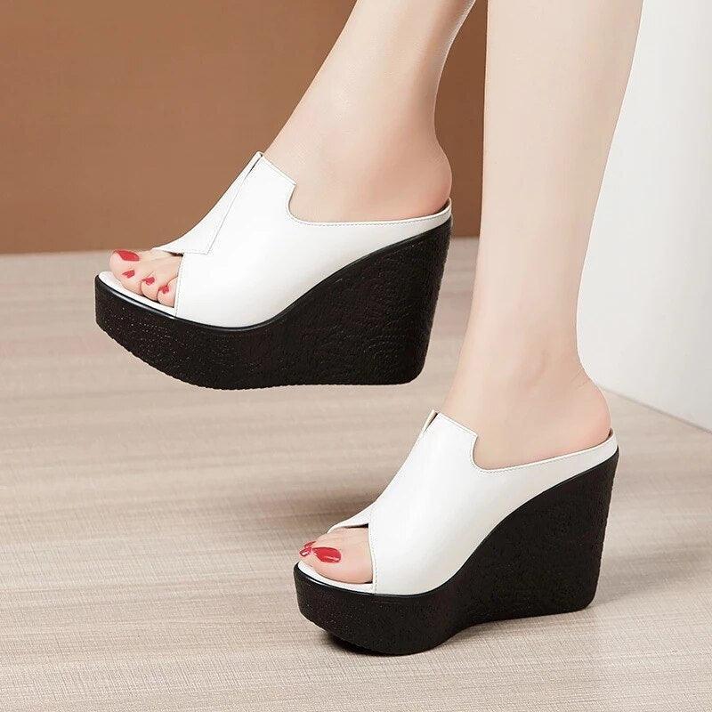Slip-on Heels Wedge Sandals - Wedge Shoes - LeStyleParfait Kenya