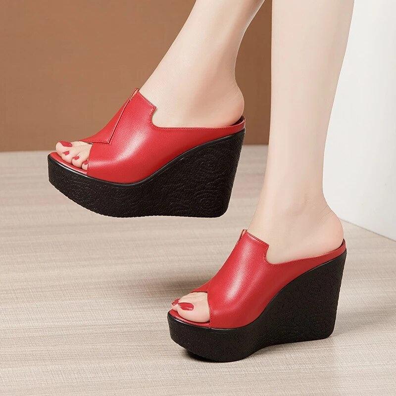 Slip-on Heels Wedge Sandals - Wedge Shoes - LeStyleParfait Kenya