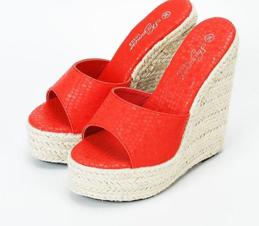 Slip-on High Heels Wedge Sandals - Wedge Shoes - LeStyleParfait Kenya