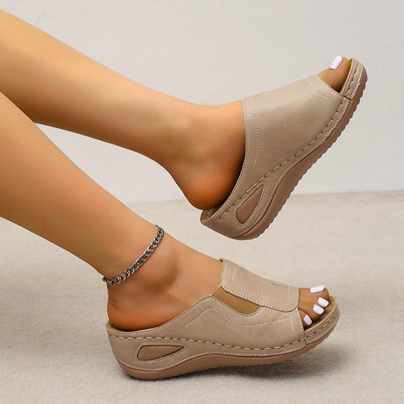 Stretchable Wedge Sandal Shoes - Wedge Shoes - LeStyleParfait Kenya