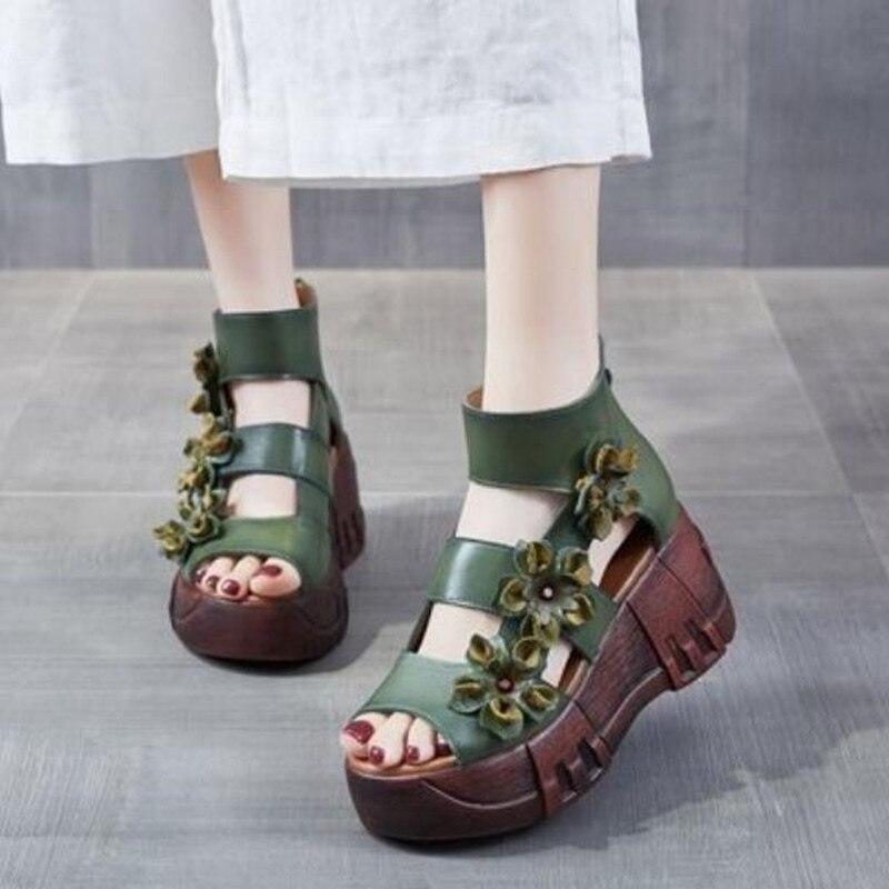 Stylish Floral Wedge Sandals - Wedge Shoes - LeStyleParfait Kenya