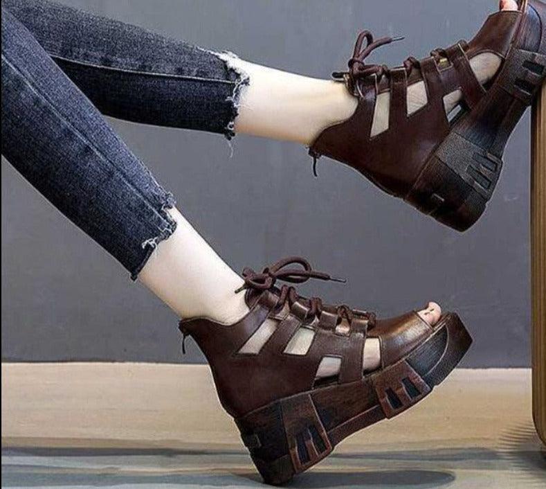Summer Peep Wedge Sandal Shoes - Wedge Shoes - LeStyleParfait Kenya