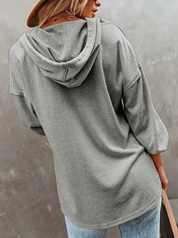 Women Loose Plain-Solid Plain Hoodie Essential Style-Women Hoodie-LeStyleParfait