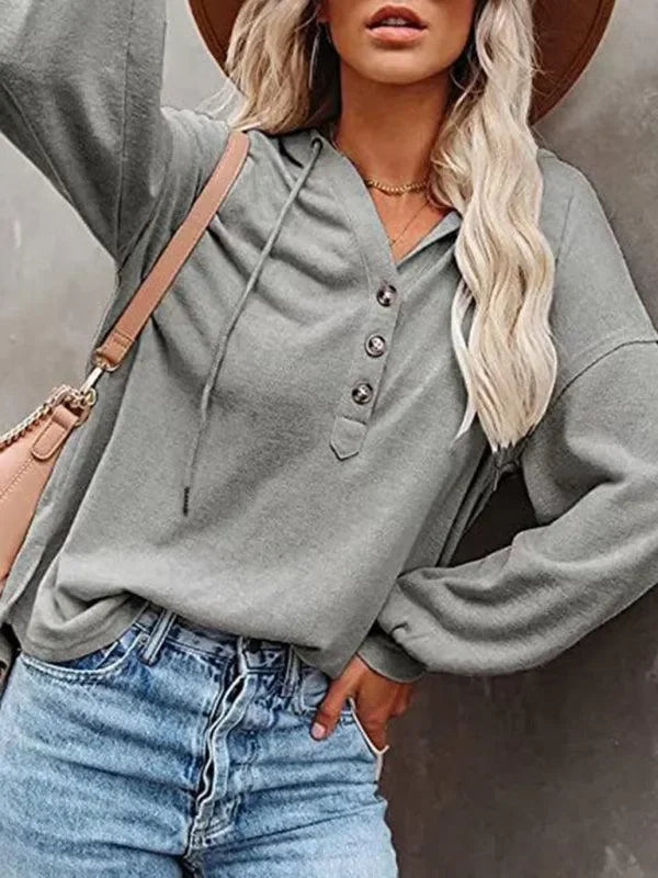 Women Loose Plain-Solid Plain Hoodie Essential Style-Women Hoodie-LeStyleParfait