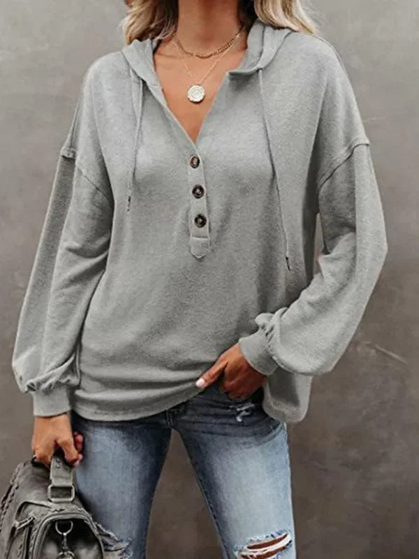 Women Loose Plain-Solid Plain Hoodie Essential Style-Women Hoodie-LeStyleParfait
