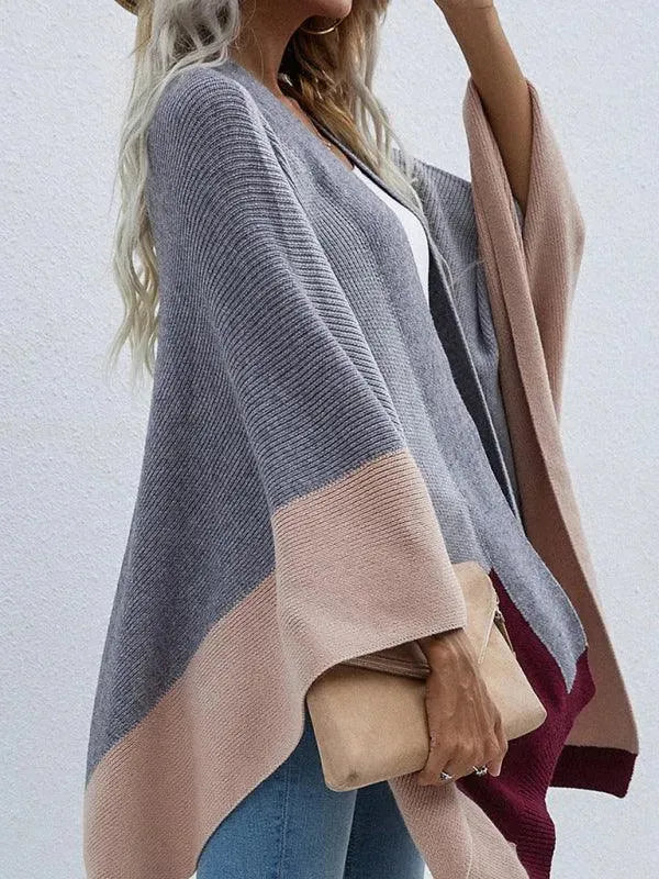Women Plaid Oversized Loose Poncho - Poncho - LeStyleParfait
