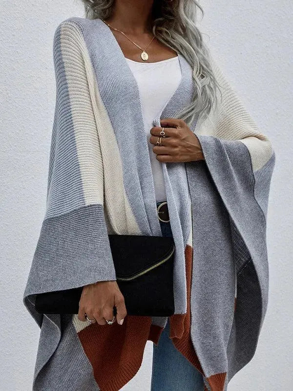 Women Plaid Oversized Loose Poncho - Poncho - LeStyleParfait