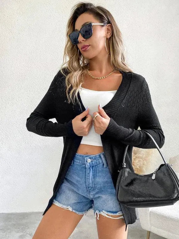 Women’s Embroidered Knit Cardigan Sweater – V-Neck Style