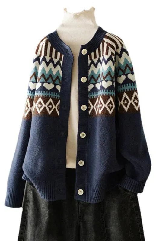 Women’s Crew Neck Cardigan Sweater – Lightweight Spring Knit