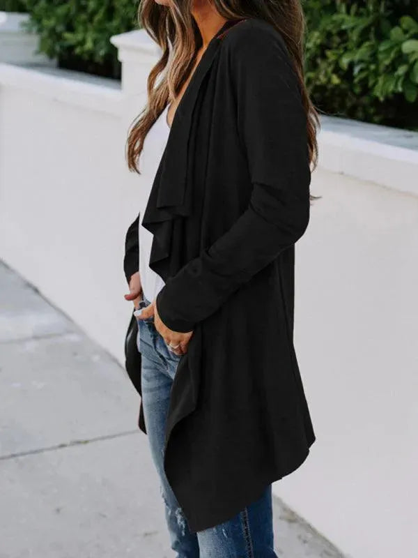 Women’s Open Front Longline Cardigan Sweater – Lightweight Layer