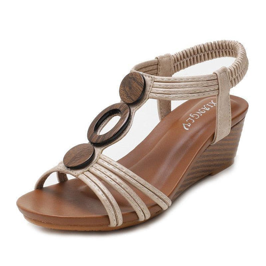 Wood Pattern Wedge Sandals - Wedge Shoes - LeStyleParfait Kenya